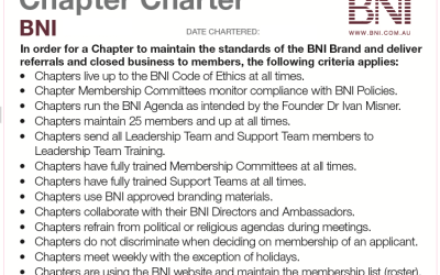 CHAPTER CHARTER – THE LEADERSHIP TEAM ARE CUSTODIANS OF THE BNI SYSTEM